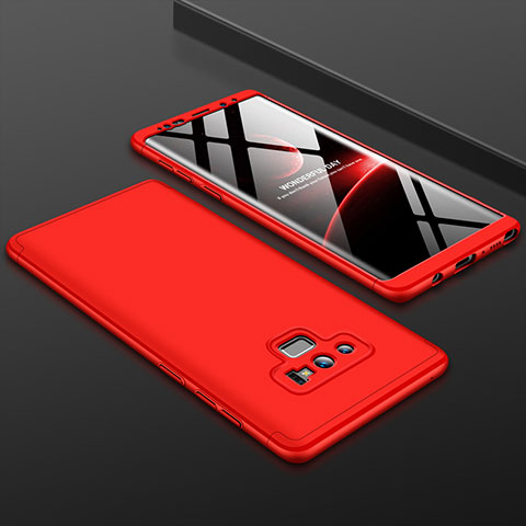 Funda Dura Plastico Rigida Carcasa Mate Frontal y Trasera 360 Grados para Samsung Galaxy Note 9 Rojo