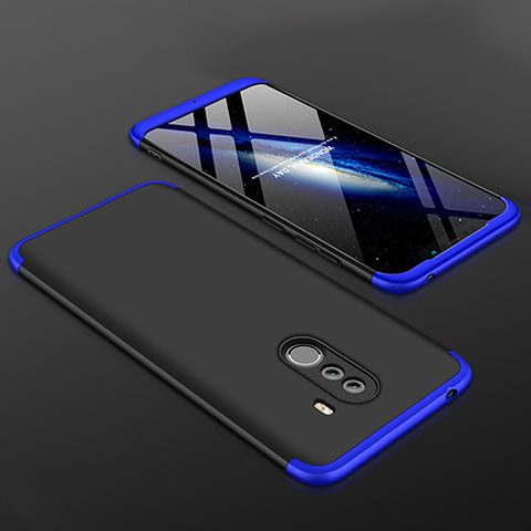 Funda Dura Plastico Rigida Carcasa Mate Frontal y Trasera 360 Grados para Xiaomi Pocophone F1 Azul y Negro