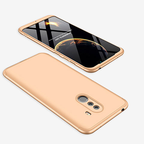 Funda Dura Plastico Rigida Carcasa Mate Frontal y Trasera 360 Grados para Xiaomi Pocophone F1 Oro