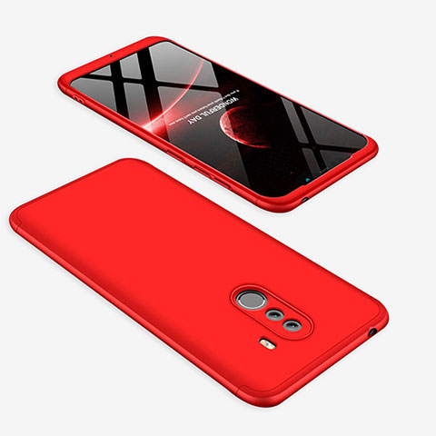 Funda Dura Plastico Rigida Carcasa Mate Frontal y Trasera 360 Grados para Xiaomi Pocophone F1 Rojo