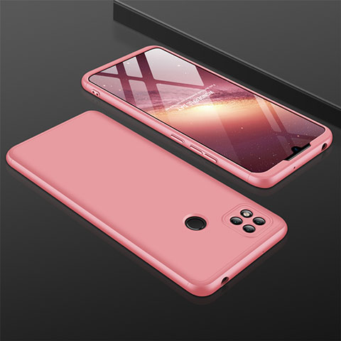 Funda Dura Plastico Rigida Carcasa Mate Frontal y Trasera 360 Grados para Xiaomi Redmi 9C NFC Oro Rosa