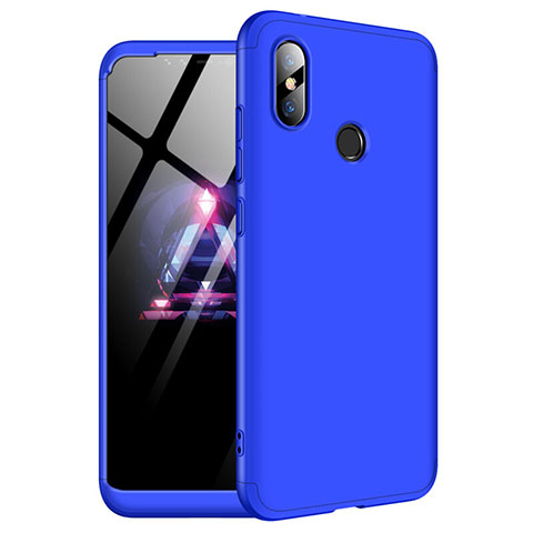 Funda Dura Plastico Rigida Carcasa Mate Frontal y Trasera 360 Grados para Xiaomi Redmi Note 6 Pro Azul