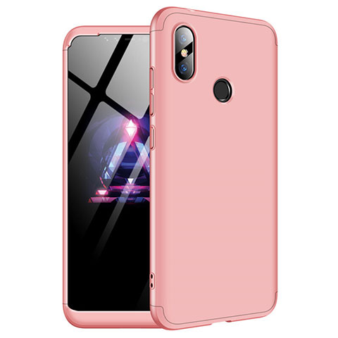 Funda Dura Plastico Rigida Carcasa Mate Frontal y Trasera 360 Grados para Xiaomi Redmi Note 6 Pro Oro Rosa