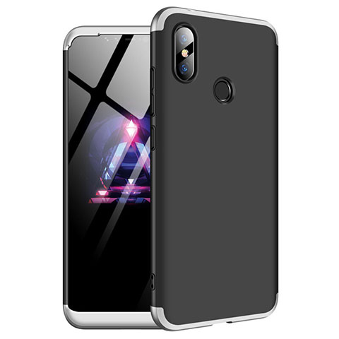 Funda Dura Plastico Rigida Carcasa Mate Frontal y Trasera 360 Grados para Xiaomi Redmi Note 6 Pro Plata