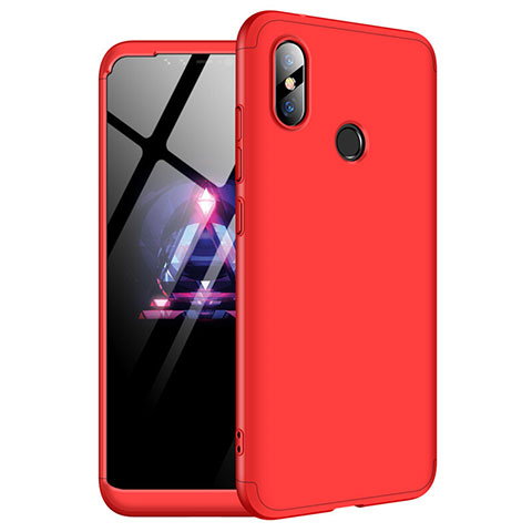 Funda Dura Plastico Rigida Carcasa Mate Frontal y Trasera 360 Grados para Xiaomi Redmi Note 6 Pro Rojo