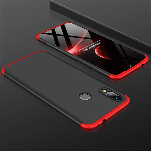 Funda Dura Plastico Rigida Carcasa Mate Frontal y Trasera 360 Grados para Xiaomi Redmi Note 7 Rojo y Negro