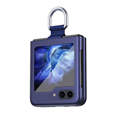 Funda Dura Plastico Rigida Carcasa Mate Frontal y Trasera 360 Grados QH5 para Samsung Galaxy Z Flip5 5G Azul