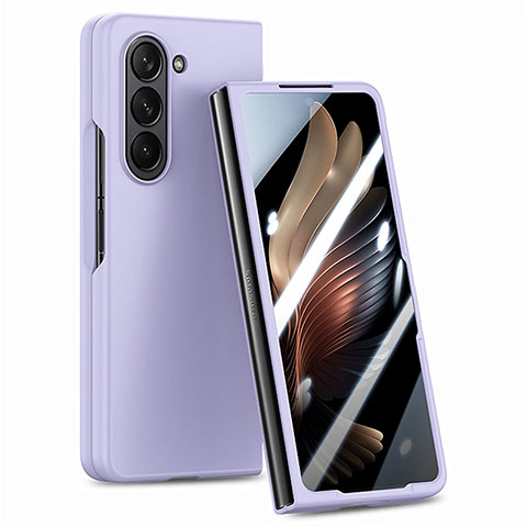 Funda Dura Plastico Rigida Carcasa Mate Frontal y Trasera 360 Grados SD1 para Samsung Galaxy Z Fold5 5G Morado