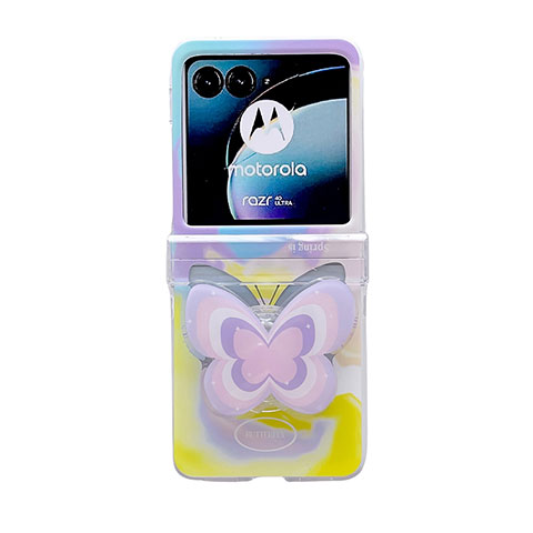 Funda Dura Plastico Rigida Carcasa Mate Frontal y Trasera 360 Grados SD2 para Motorola Moto Razr 40 Ultra 5G Purpura Claro