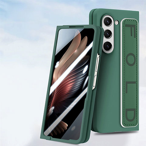 Funda Dura Plastico Rigida Carcasa Mate Frontal y Trasera 360 Grados SD3 para Samsung Galaxy Z Fold5 5G Verde