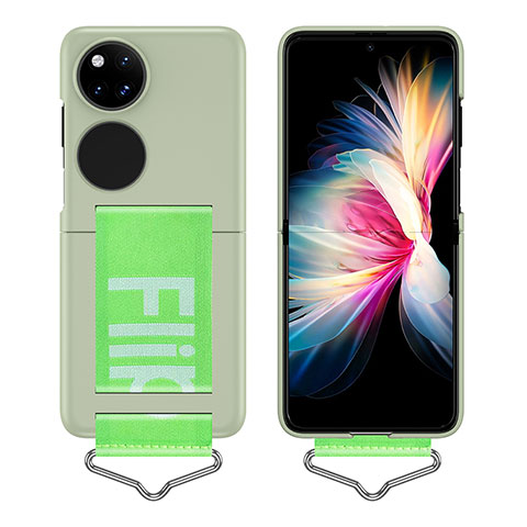 Funda Dura Plastico Rigida Carcasa Mate Frontal y Trasera 360 Grados Z01L para Huawei P50 Pocket Verde