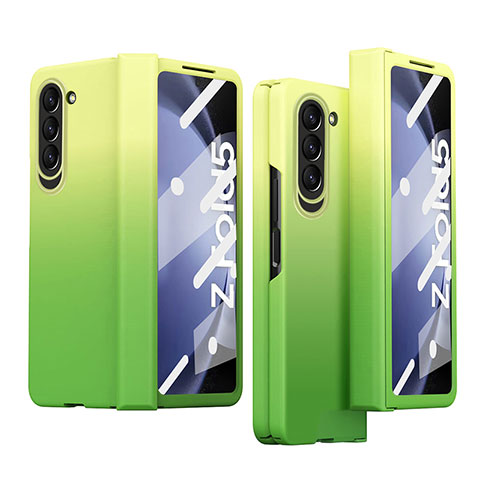 Funda Dura Plastico Rigida Carcasa Mate Frontal y Trasera 360 Grados Z03L para Samsung Galaxy Z Fold5 5G Verde