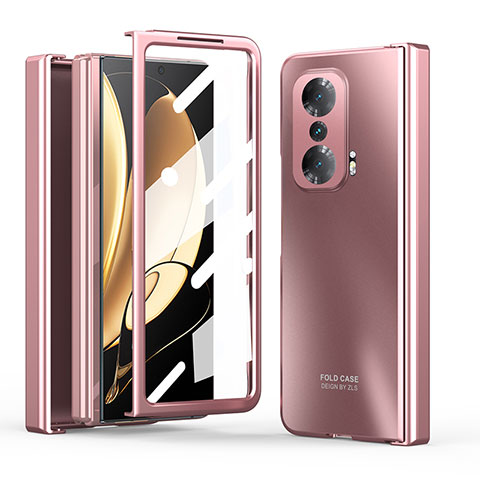 Funda Dura Plastico Rigida Carcasa Mate Frontal y Trasera 360 Grados ZL1 para Huawei Honor Magic V 5G Oro Rosa