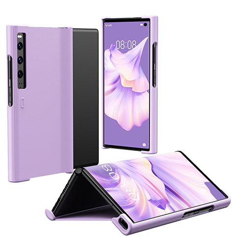 Funda Dura Plastico Rigida Carcasa Mate Frontal y Trasera 360 Grados ZL1 para Huawei Mate Xs 2 Morado