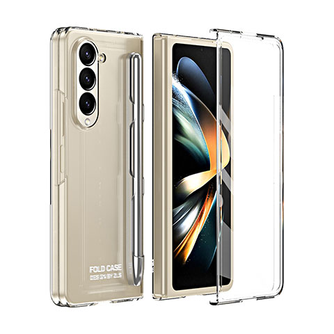 Funda Dura Plastico Rigida Carcasa Mate Frontal y Trasera 360 Grados ZL1 para Samsung Galaxy Z Fold5 5G Claro