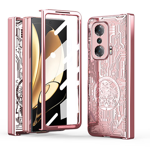 Funda Dura Plastico Rigida Carcasa Mate Frontal y Trasera 360 Grados ZL2 para Huawei Honor Magic V 5G Oro Rosa