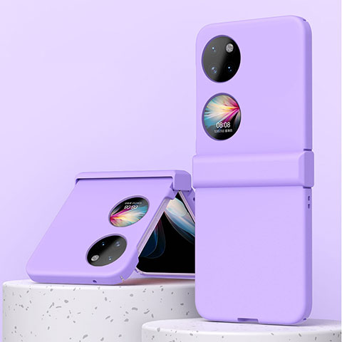 Funda Dura Plastico Rigida Carcasa Mate Frontal y Trasera 360 Grados ZL3 para Huawei P50 Pocket Morado