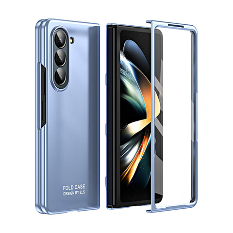 Funda Dura Plastico Rigida Carcasa Mate Frontal y Trasera 360 Grados ZL4 para Samsung Galaxy Z Fold5 5G Azul