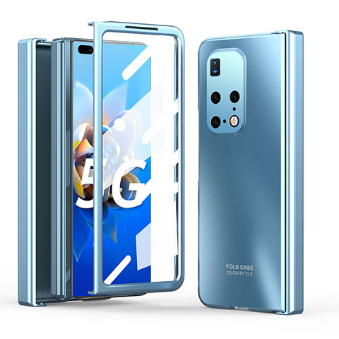 Funda Dura Plastico Rigida Carcasa Mate Frontal y Trasera 360 Grados ZL5 para Huawei Mate X2 Azul