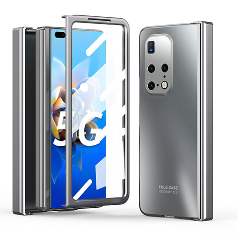 Funda Dura Plastico Rigida Carcasa Mate Frontal y Trasera 360 Grados ZL5 para Huawei Mate X2 Plata