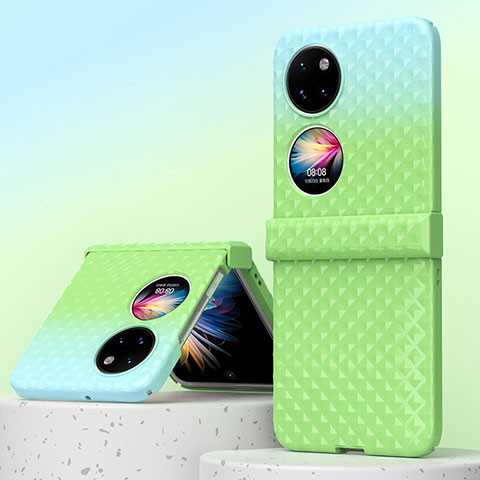 Funda Dura Plastico Rigida Carcasa Mate Frontal y Trasera 360 Grados ZL6 para Huawei Pocket S Verde