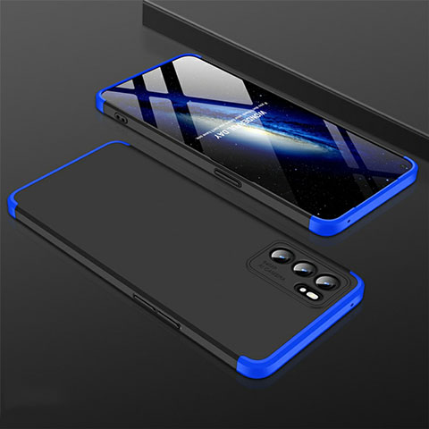 Funda Dura Plastico Rigida Carcasa Mate GK1 para Oppo Reno6 5G Azul y Negro