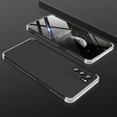 Funda Dura Plastico Rigida Carcasa Mate GK1 para Oppo Reno6 Pro 5G India Plata