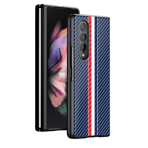 Funda Dura Plastico Rigida Carcasa Mate H01 para Samsung Galaxy Z Fold3 5G Azul