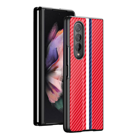 Funda Dura Plastico Rigida Carcasa Mate H01 para Samsung Galaxy Z Fold3 5G Rojo