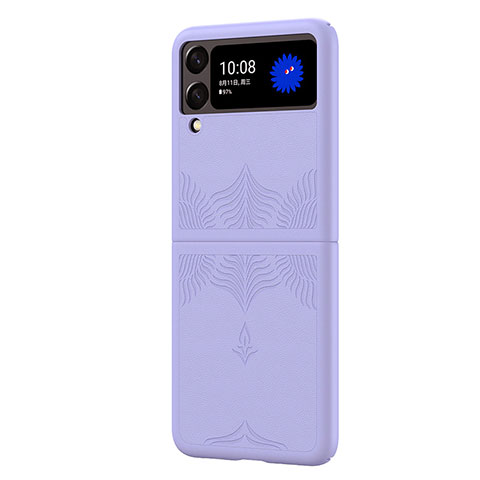 Funda Dura Plastico Rigida Carcasa Mate H03 para Samsung Galaxy Z Flip4 5G Morado