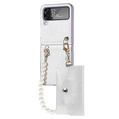 Funda Dura Plastico Rigida Carcasa Mate H06 para Samsung Galaxy Z Flip4 5G Blanco