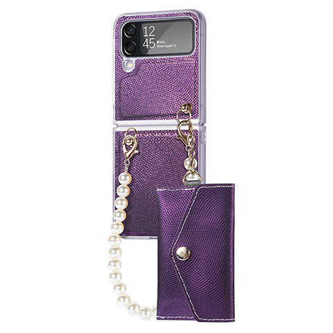 Funda Dura Plastico Rigida Carcasa Mate H06 para Samsung Galaxy Z Flip4 5G Morado