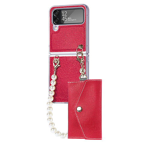 Funda Dura Plastico Rigida Carcasa Mate H06 para Samsung Galaxy Z Flip4 5G Rojo