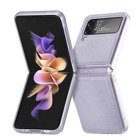 Funda Dura Plastico Rigida Carcasa Mate L04 para Samsung Galaxy Z Flip4 5G Purpura Claro