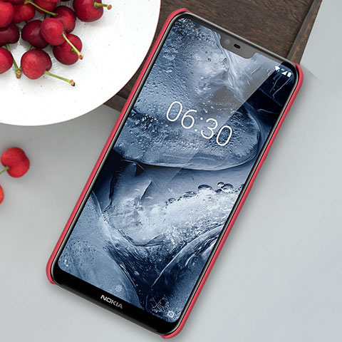 Funda Dura Plastico Rigida Carcasa Mate M01 para Nokia 6.1 Plus Rojo