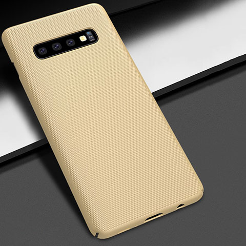 Funda Dura Plastico Rigida Carcasa Mate M01 para Samsung Galaxy S10 Plus Oro