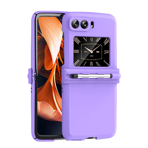 Funda Dura Plastico Rigida Carcasa Mate P01 para Motorola Moto RAZR (2022) 5G Morado