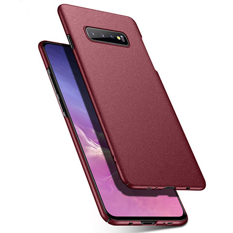 Funda Dura Plastico Rigida Carcasa Mate P02 para Samsung Galaxy S10 Rojo