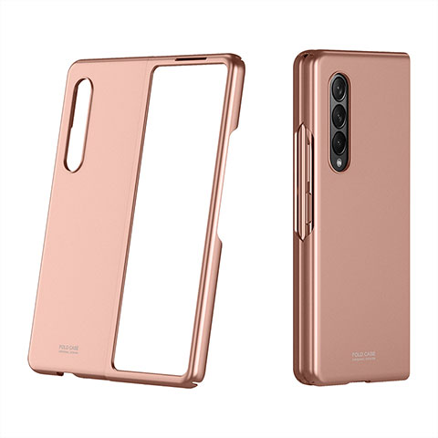 Funda Dura Plastico Rigida Carcasa Mate P03 para Samsung Galaxy Z Fold4 5G Oro Rosa