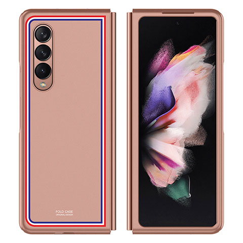 Funda Dura Plastico Rigida Carcasa Mate P06 para Samsung Galaxy Z Fold3 5G Oro Rosa