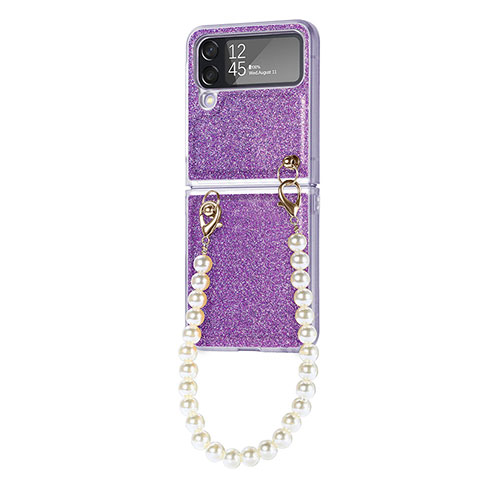 Funda Dura Plastico Rigida Carcasa Mate P07 para Samsung Galaxy Z Flip4 5G Purpura Claro