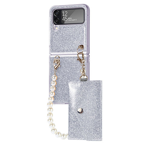 Funda Dura Plastico Rigida Carcasa Mate P08 para Samsung Galaxy Z Flip4 5G Plata