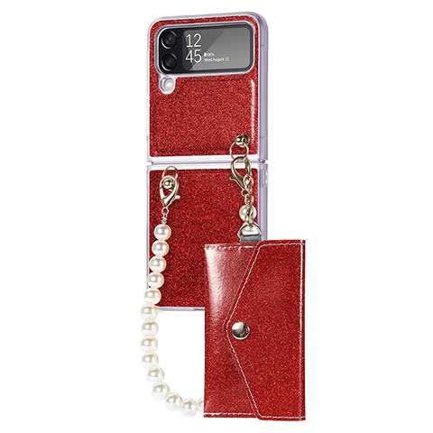 Funda Dura Plastico Rigida Carcasa Mate P08 para Samsung Galaxy Z Flip4 5G Rojo