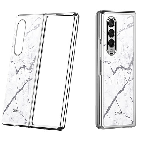 Funda Dura Plastico Rigida Carcasa Mate P08 para Samsung Galaxy Z Fold4 5G Blanco