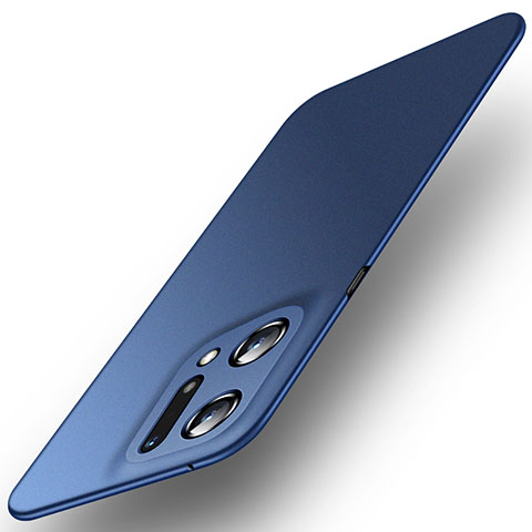 Funda Dura Plastico Rigida Carcasa Mate para Oppo Find X5 Pro 5G Azul