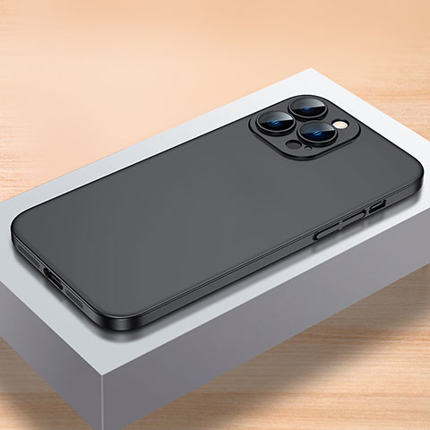 Funda Dura Plastico Rigida Carcasa Mate QC1 para Apple iPhone 15 Pro Max Negro