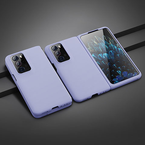 Funda Dura Plastico Rigida Carcasa Mate R02 para Oppo Find N 5G Purpura Claro