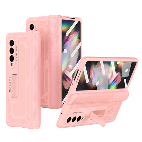 Funda Dura Plastico Rigida Carcasa Mate R03 para Samsung Galaxy Z Fold3 5G Oro Rosa