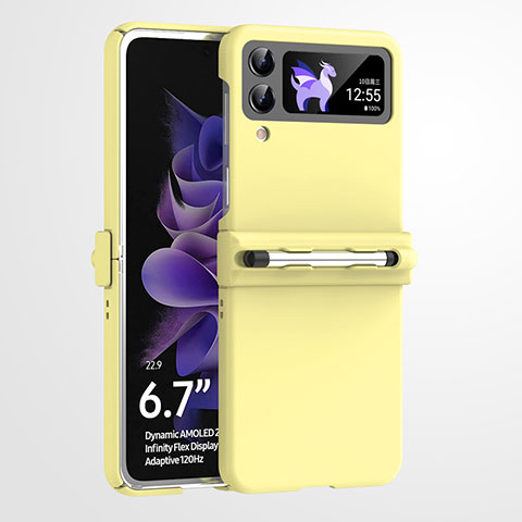 Funda Dura Plastico Rigida Carcasa Mate R06 para Samsung Galaxy Z Flip4 5G Amarillo