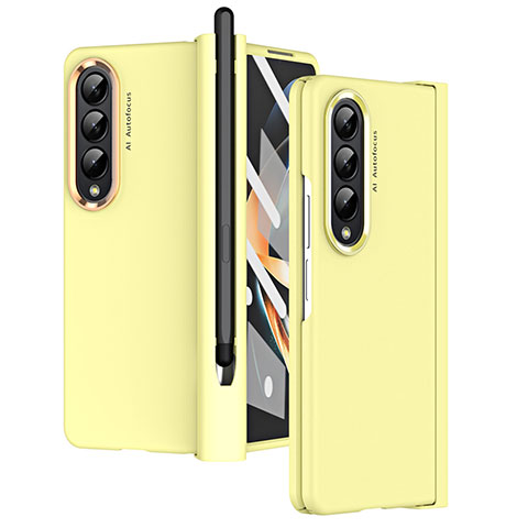 Funda Dura Plastico Rigida Carcasa Mate R07 para Samsung Galaxy Z Fold3 5G Amarillo